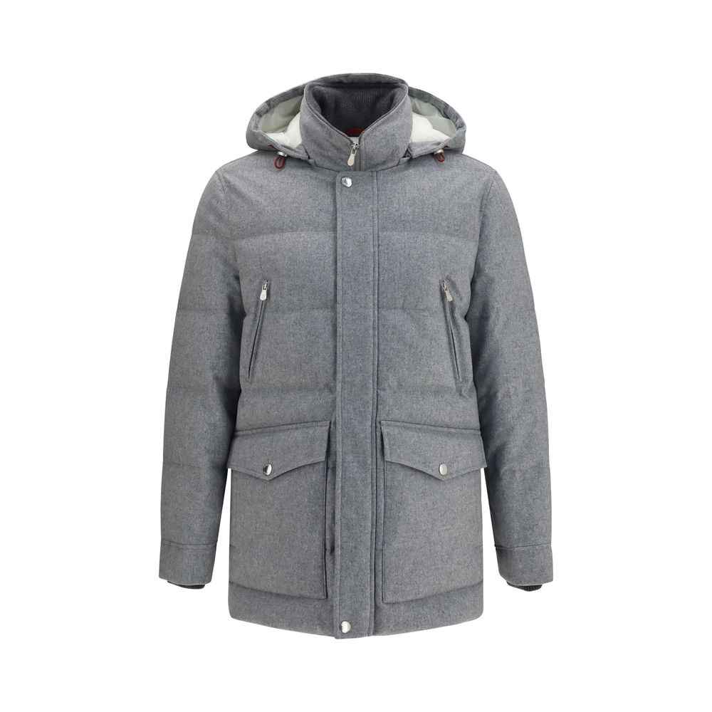 Gray Cashmere Full-Length Jacket