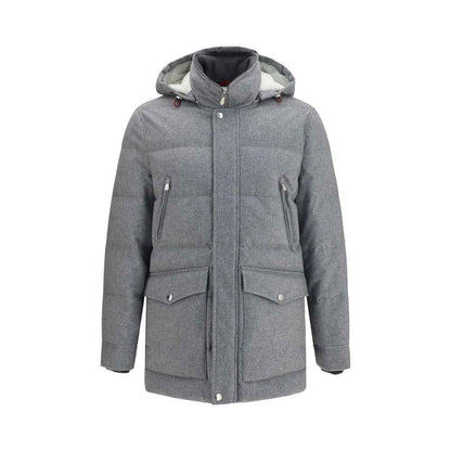 Gray Cashmere Full-Length Jacket