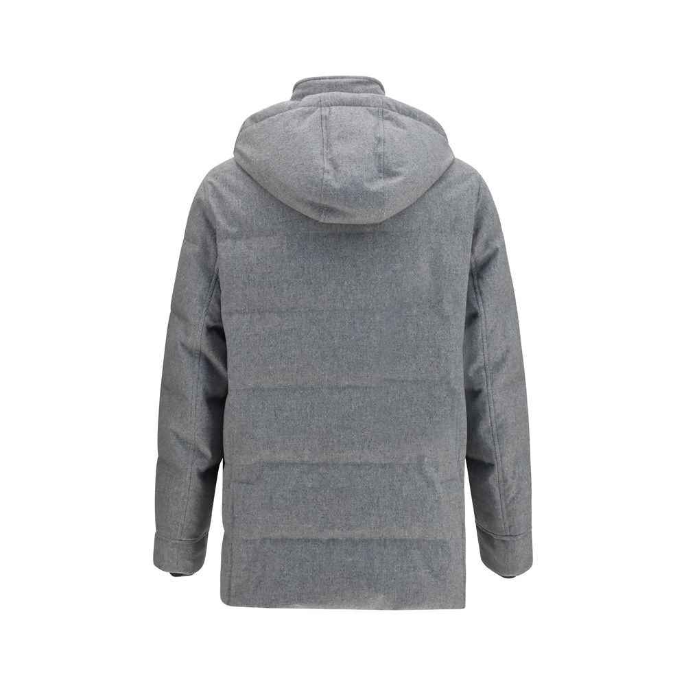 Gray Cashmere Full-Length Jacket