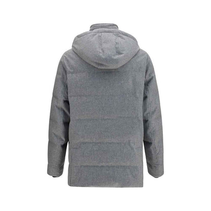 Gray Cashmere Full-Length Jacket