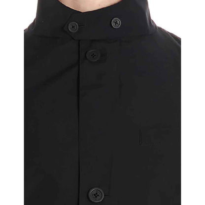 Black Polyester Full-Length Jacket