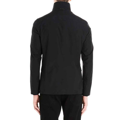 Black Polyester Full-Length Jacket