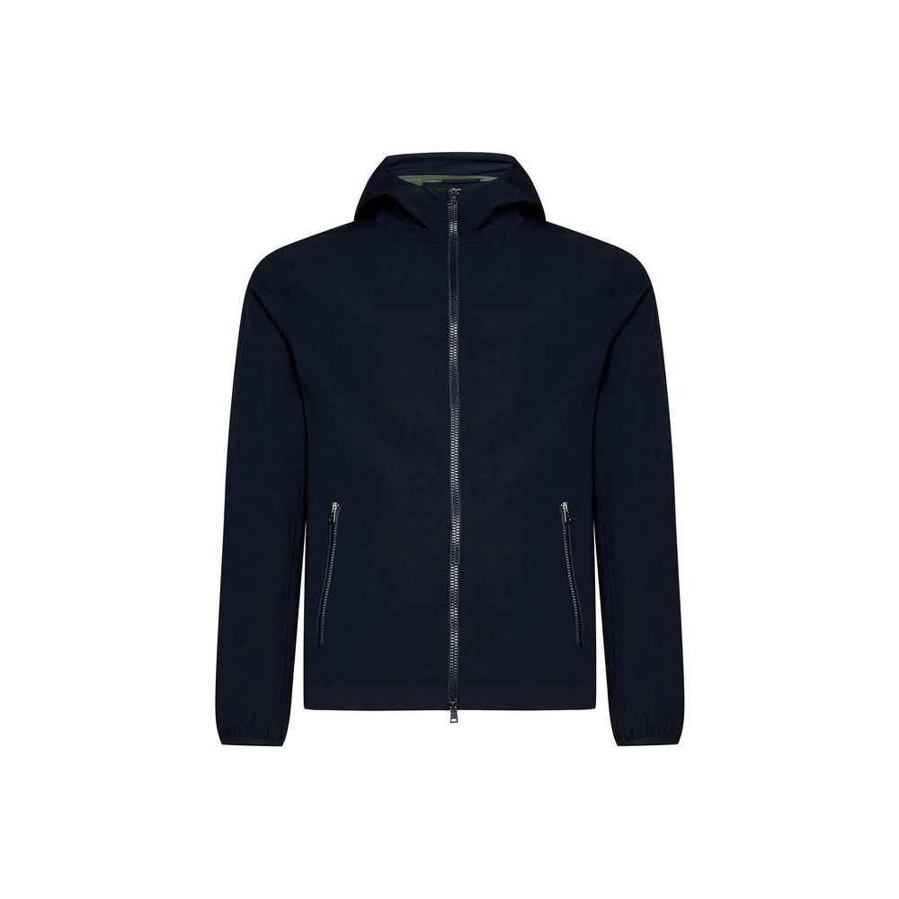 Blue Elastane Shell Jacket