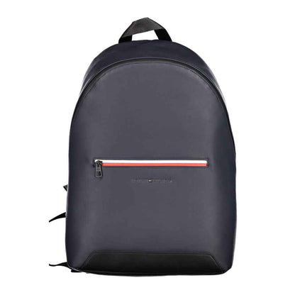 Blue Polyurethane Men's Backpack with Adjustable Straps