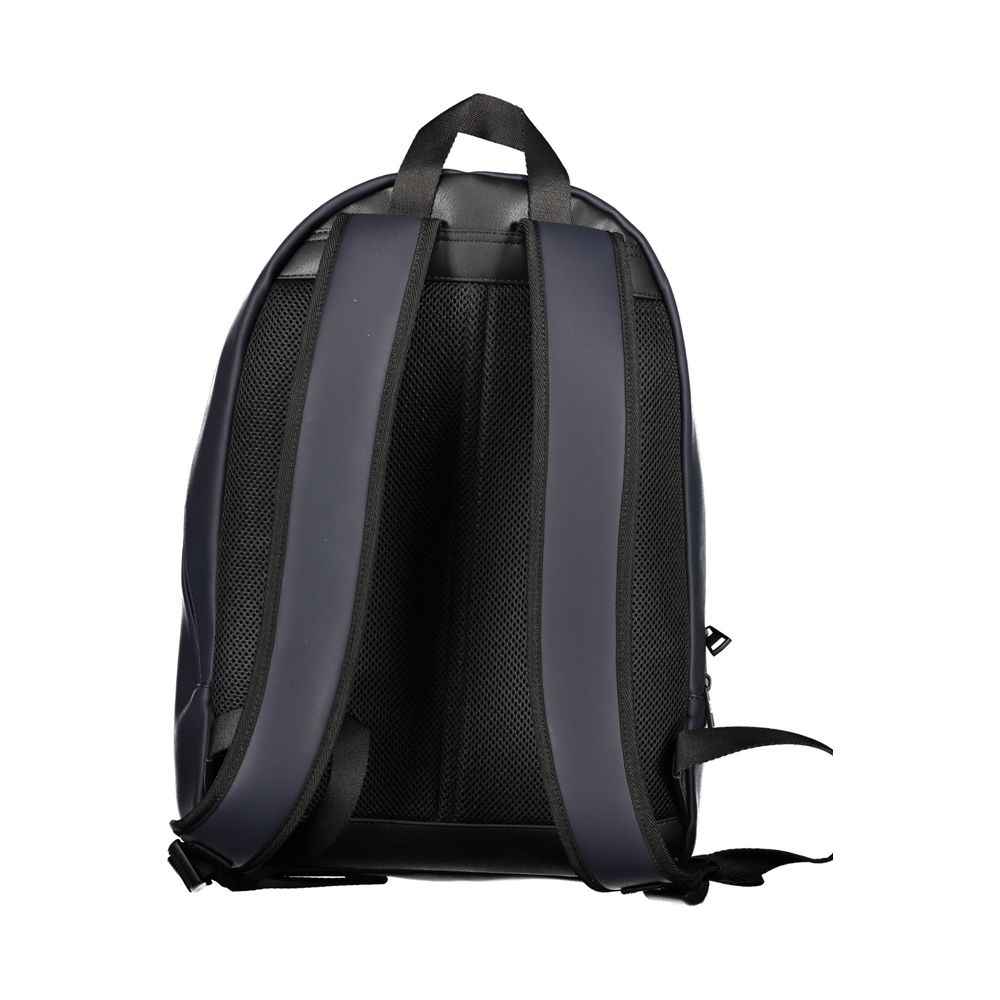 Blue Polyurethane Men's Backpack with Adjustable Straps