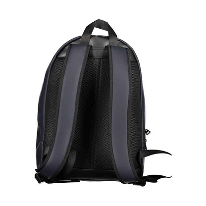 Blue Polyurethane Men's Backpack with Adjustable Straps