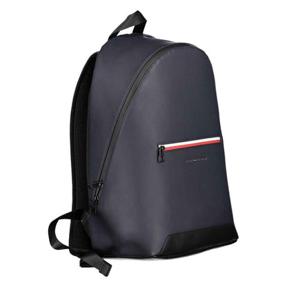 Blue Polyurethane Men's Backpack with Adjustable Straps
