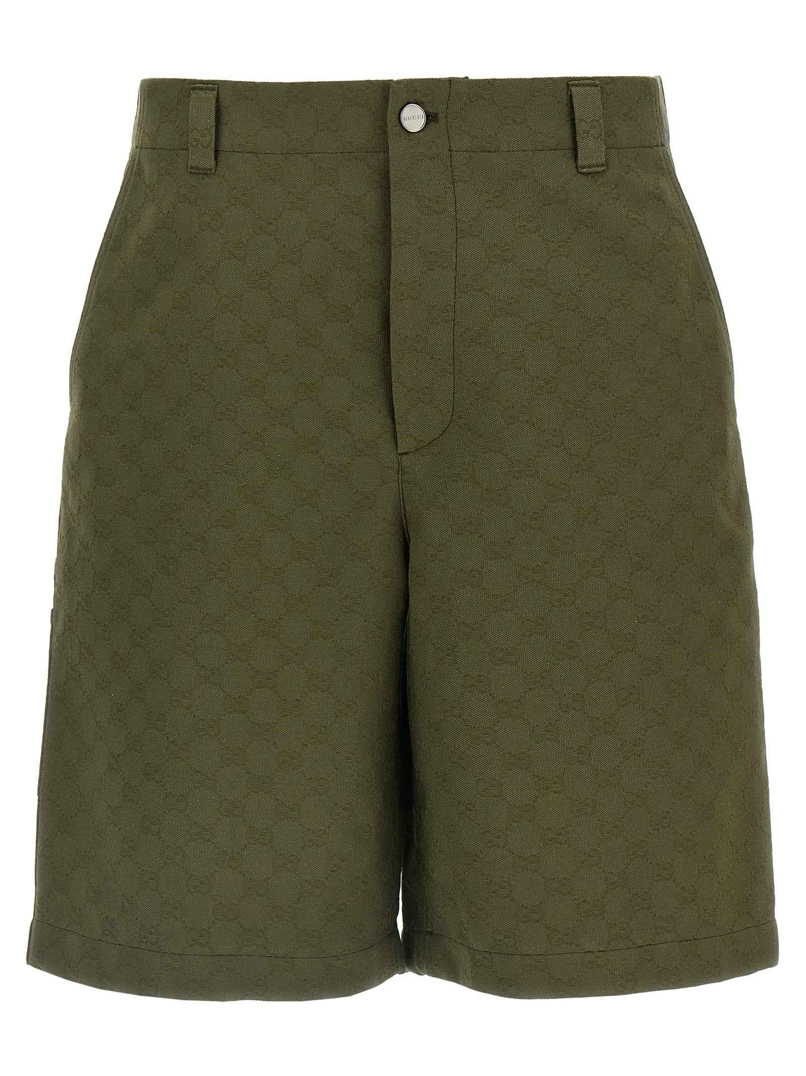 Bicolor Cotton Bermuda Shorts