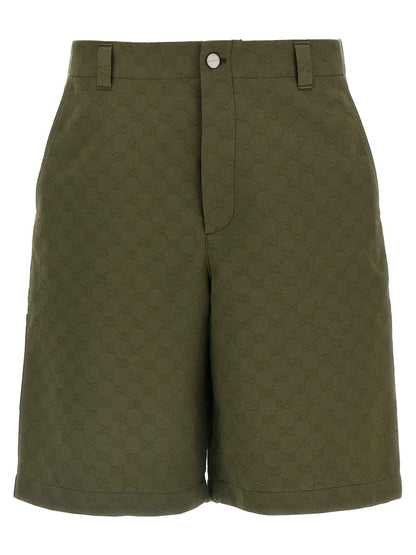 Bicolor Cotton Bermuda Shorts