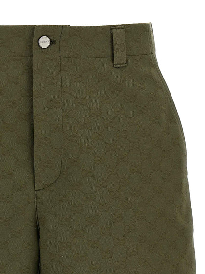 Bicolor Cotton Bermuda Shorts