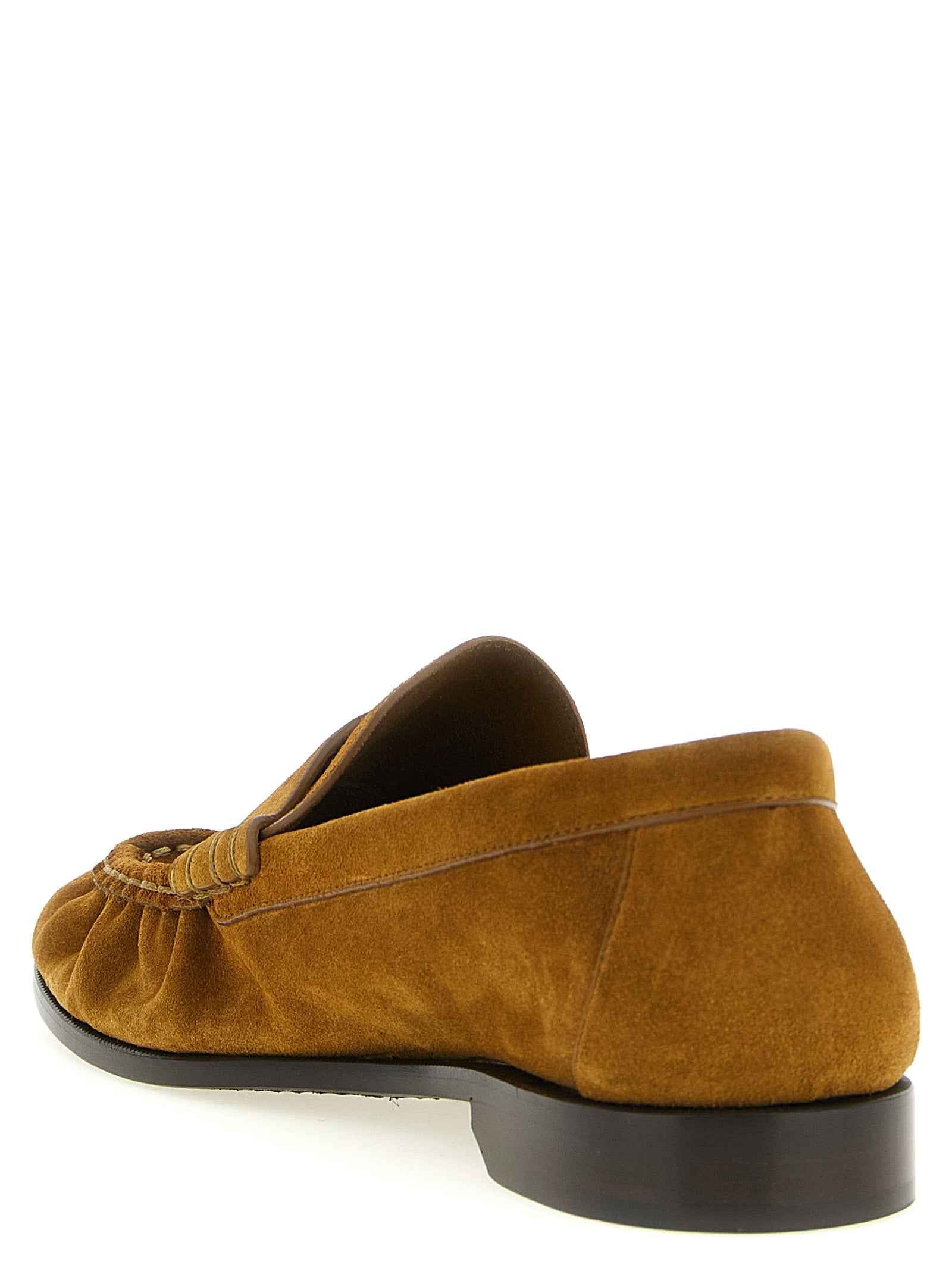 Brown Calfskin Slip-On Loafers