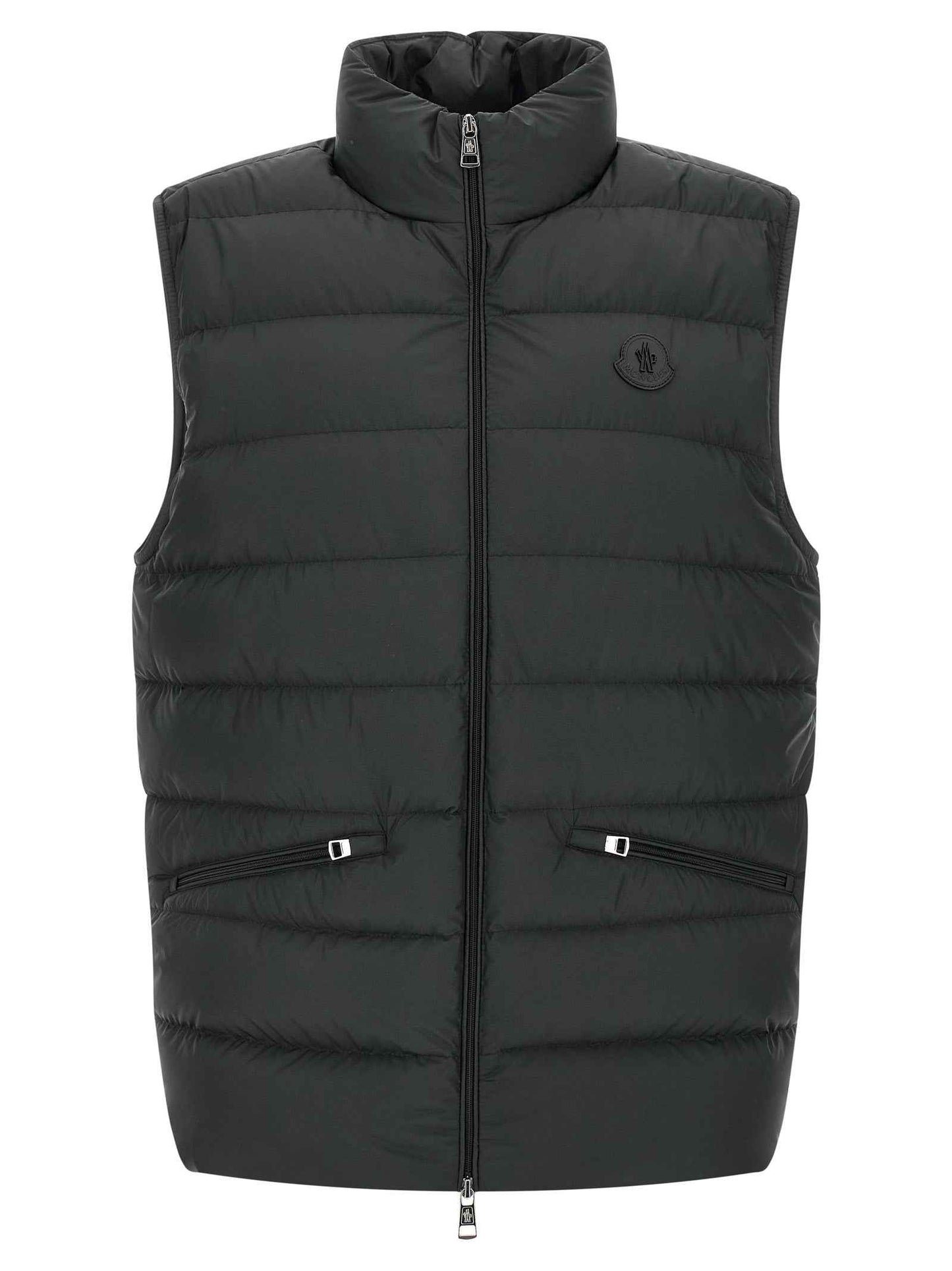 Black Polyester Sleeveless Jacket