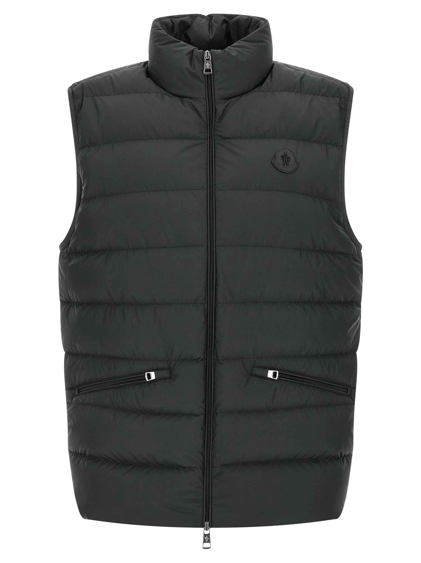 Black Polyester Sleeveless Jacket