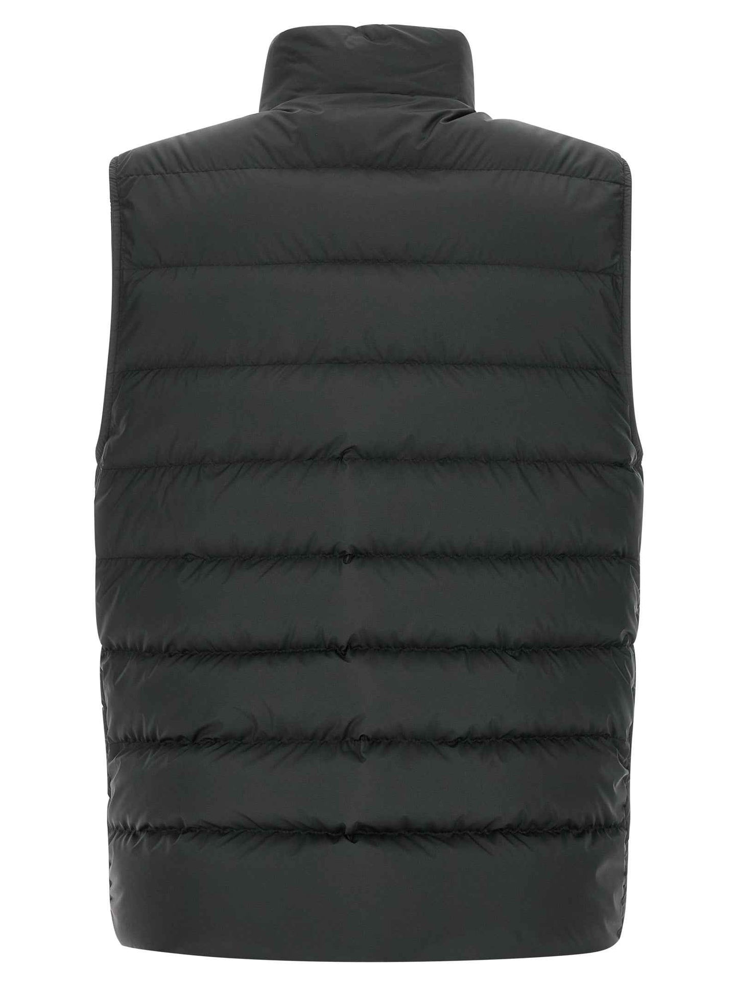Black Polyester Sleeveless Jacket