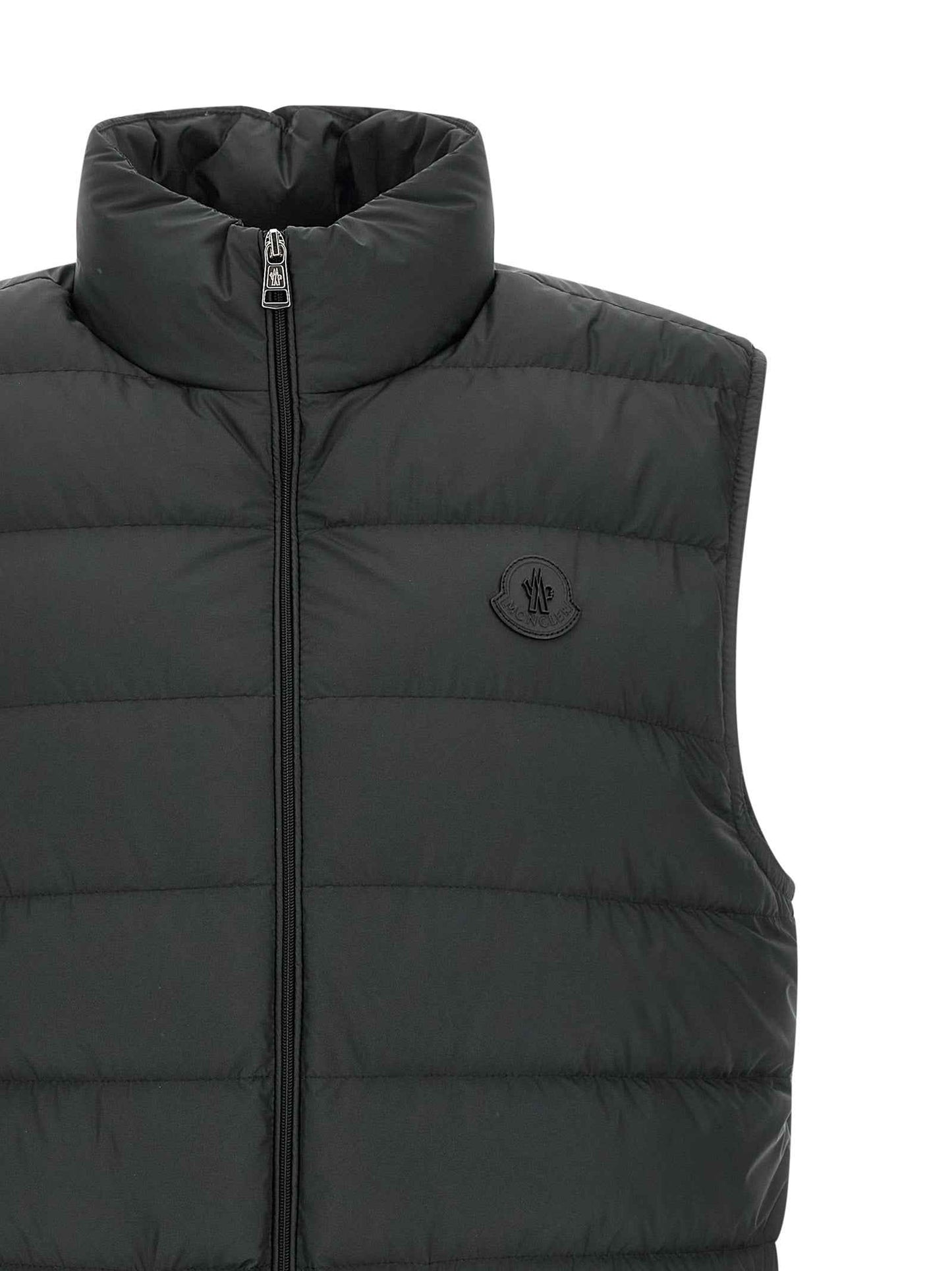 Black Polyester Sleeveless Jacket