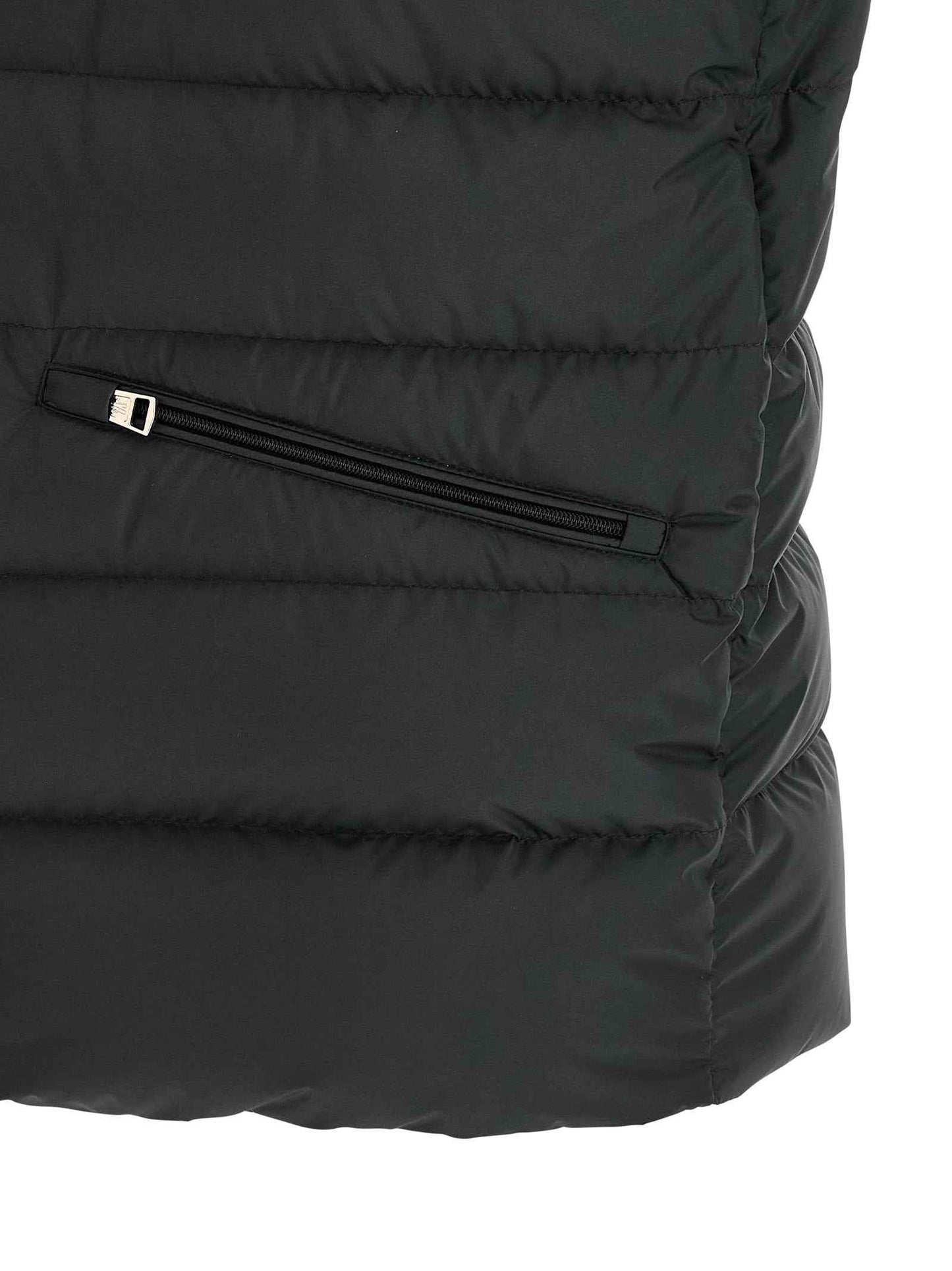 Black Polyester Sleeveless Jacket