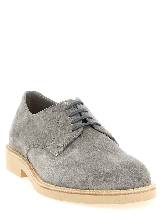 Gray Leather Oxfords And Derbies
