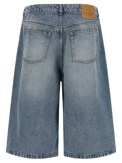 Blue Cotton Bermuda Shorts