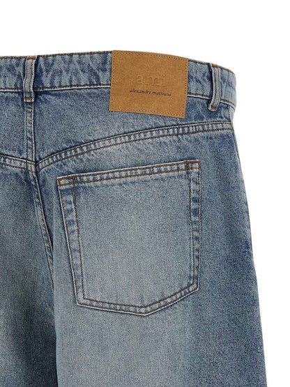 Blue Cotton Bermuda Shorts