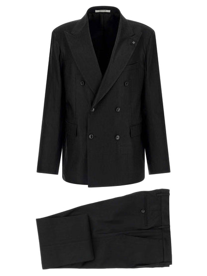 Black Linen Two-Piece Suit