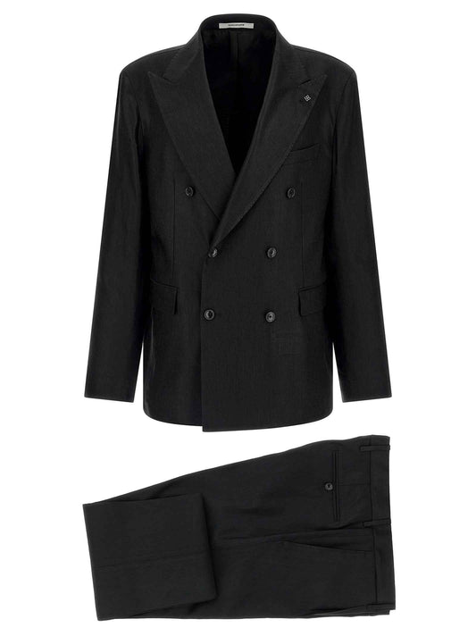 Black Linen Two-Piece Suit