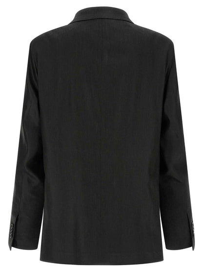 Black Linen Two-Piece Suit