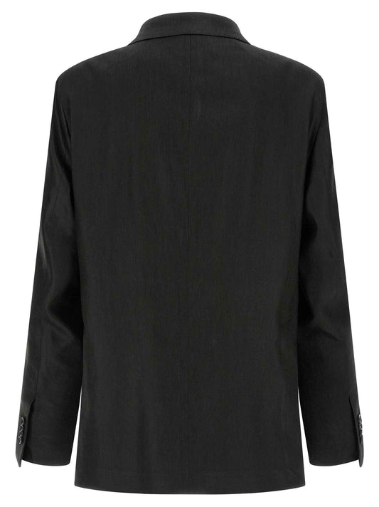 Black Linen Two-Piece Suit