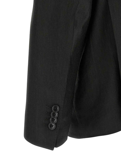 Black Linen Two-Piece Suit