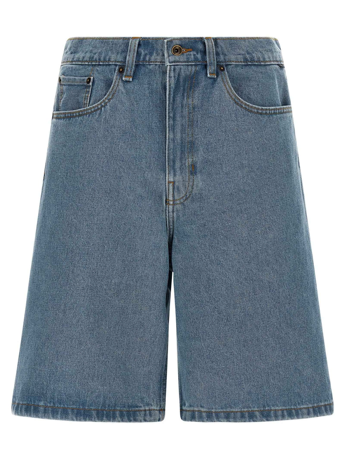 Blue Cotton Bermuda Shorts