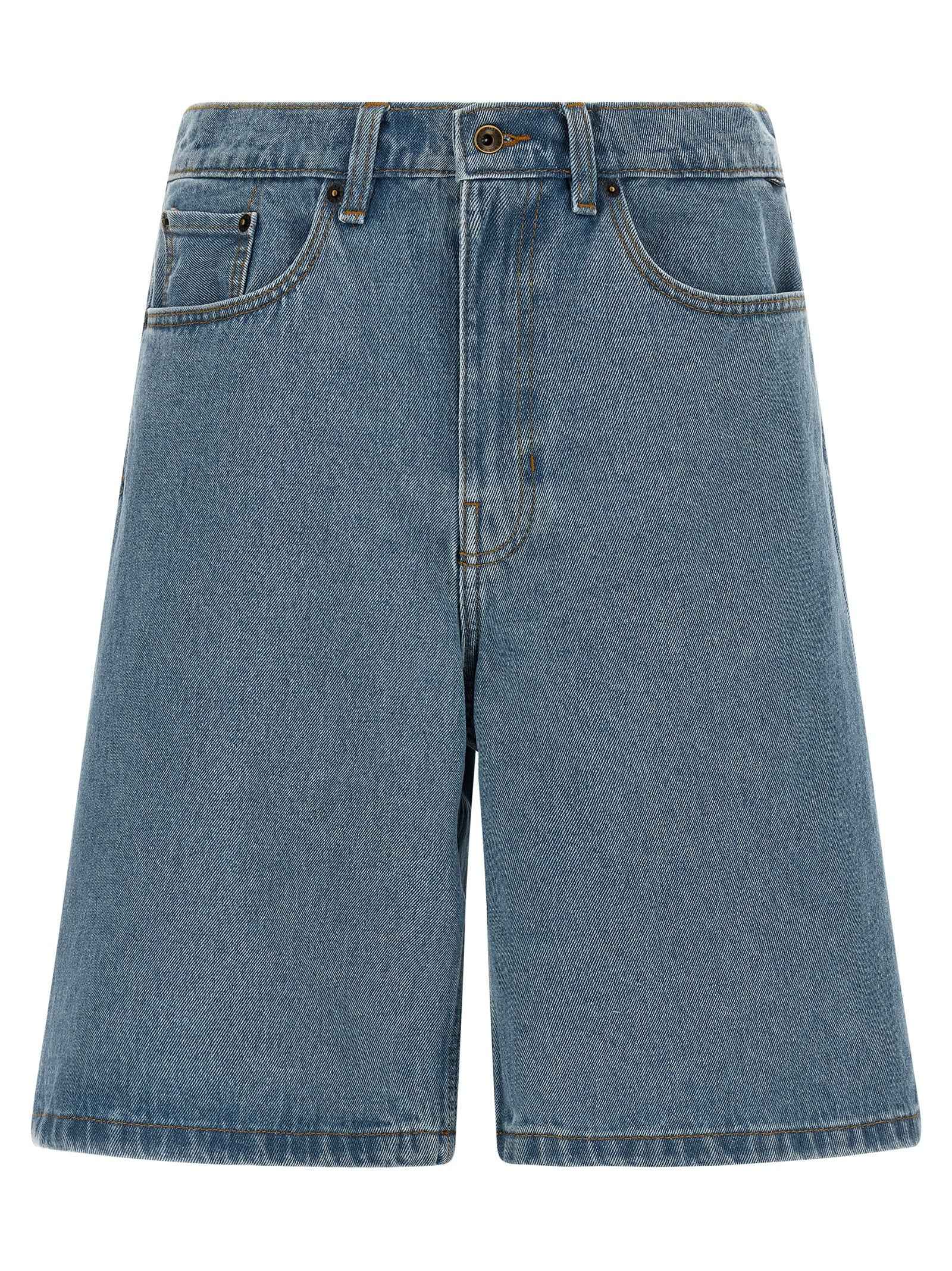 Blue Cotton Bermuda Shorts