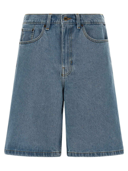 Blue Cotton Bermuda Shorts