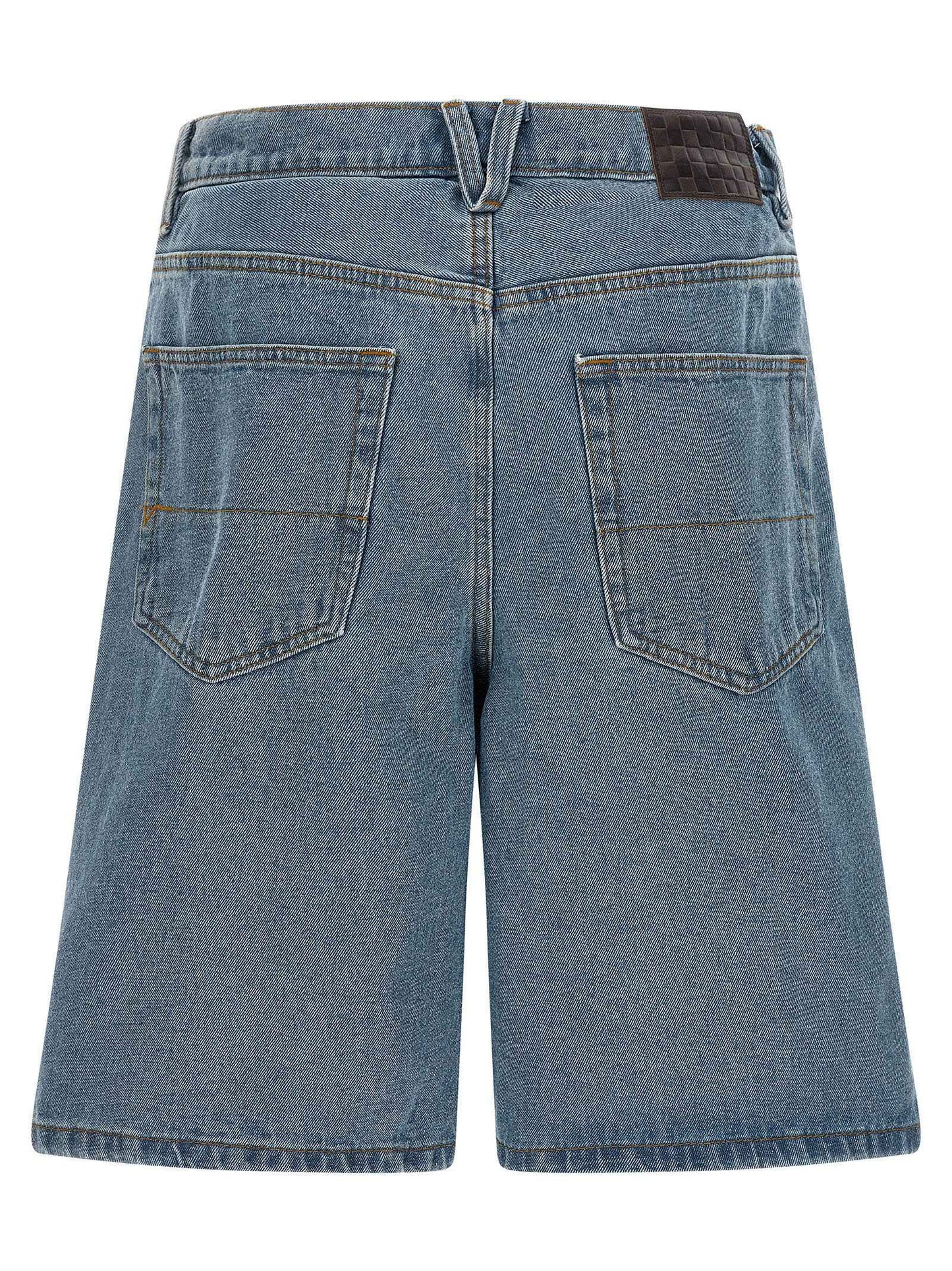 Blue Cotton Bermuda Shorts