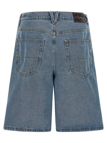 Blue Cotton Bermuda Shorts