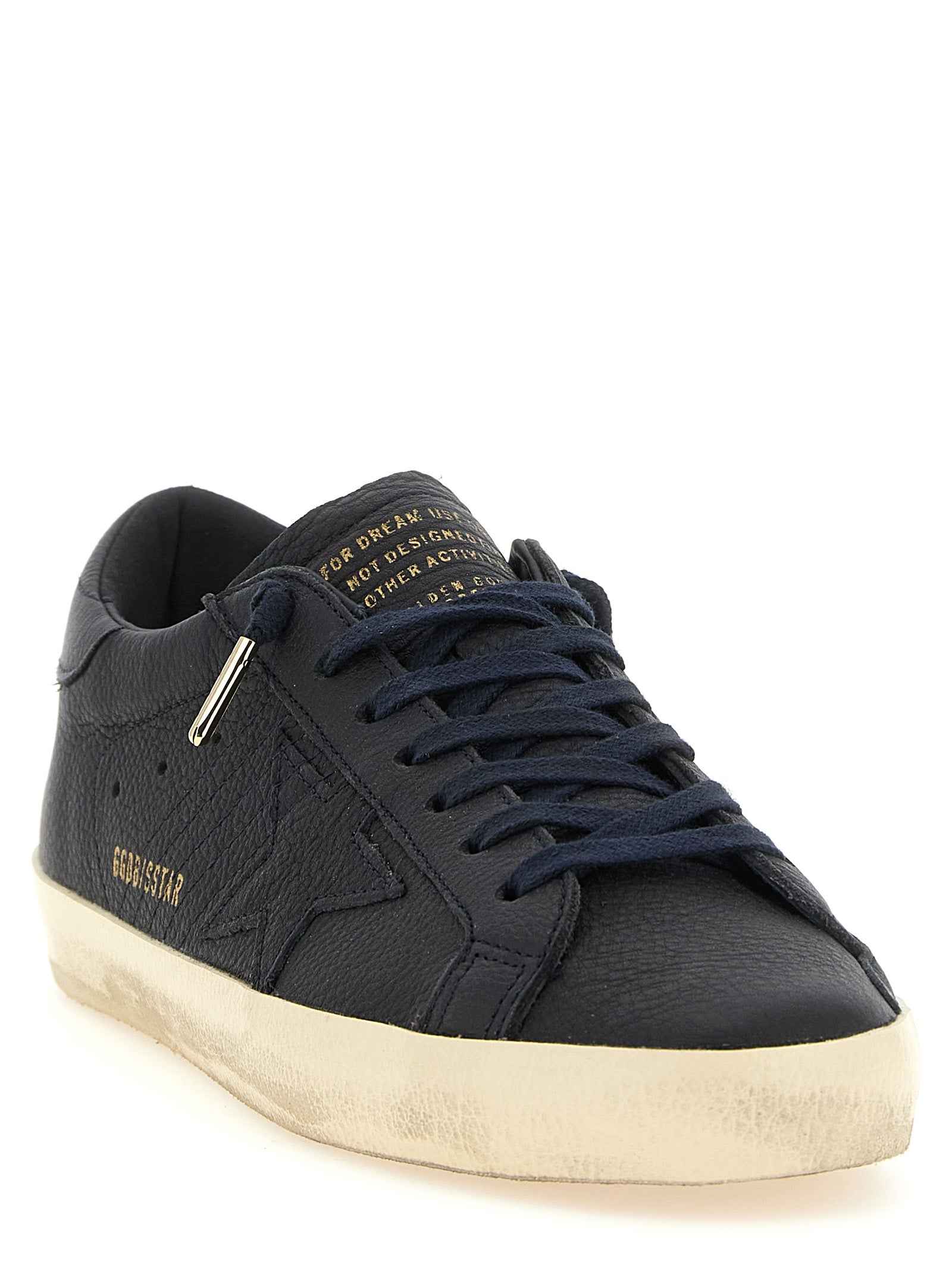 Blue Cowhide Low Top Sneakers