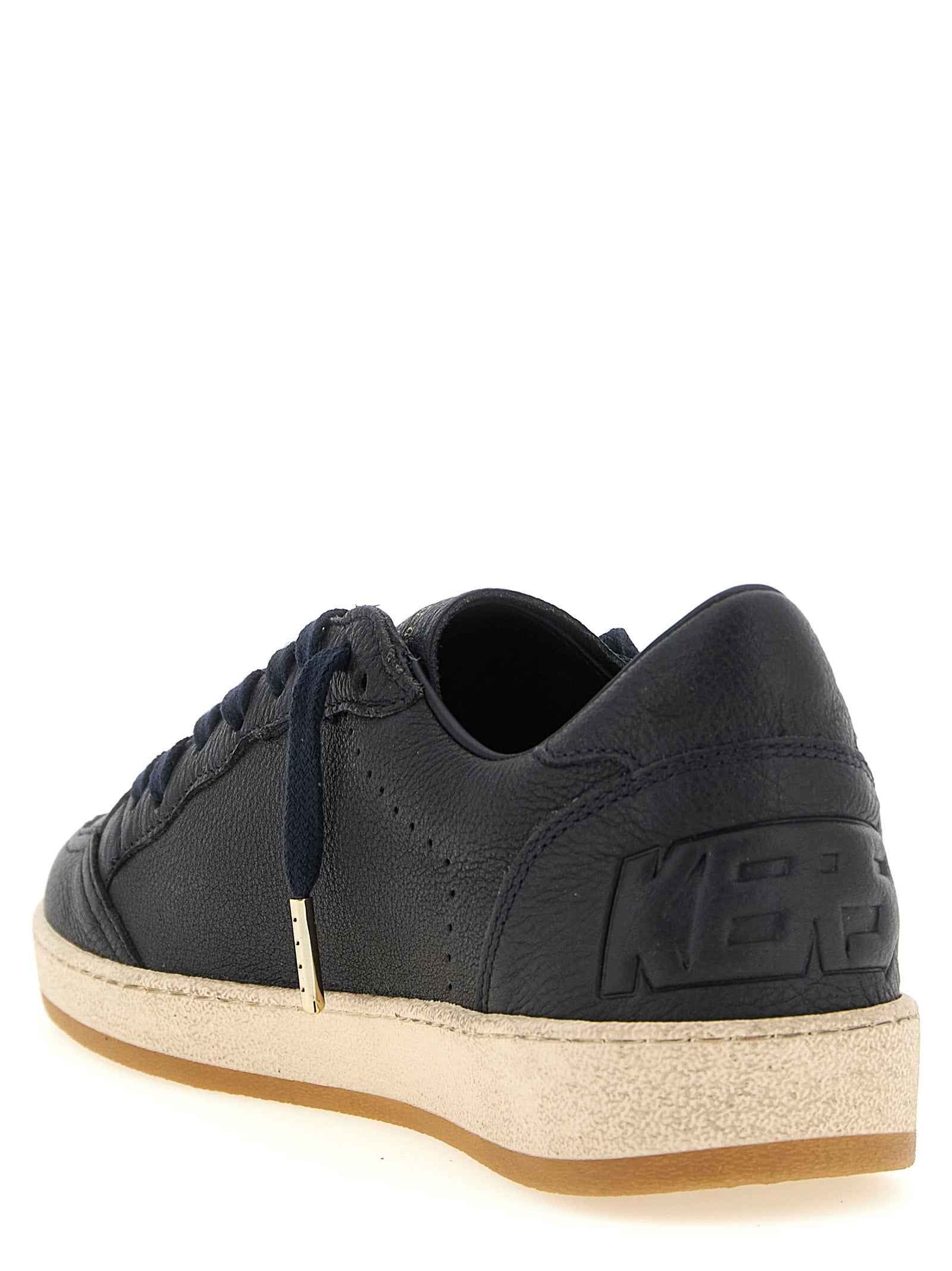 Blue Cowhide Low Top Sneakers