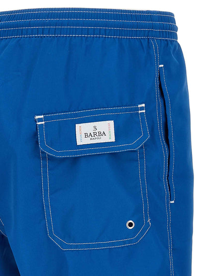 Blue Polyester Swim Shorts