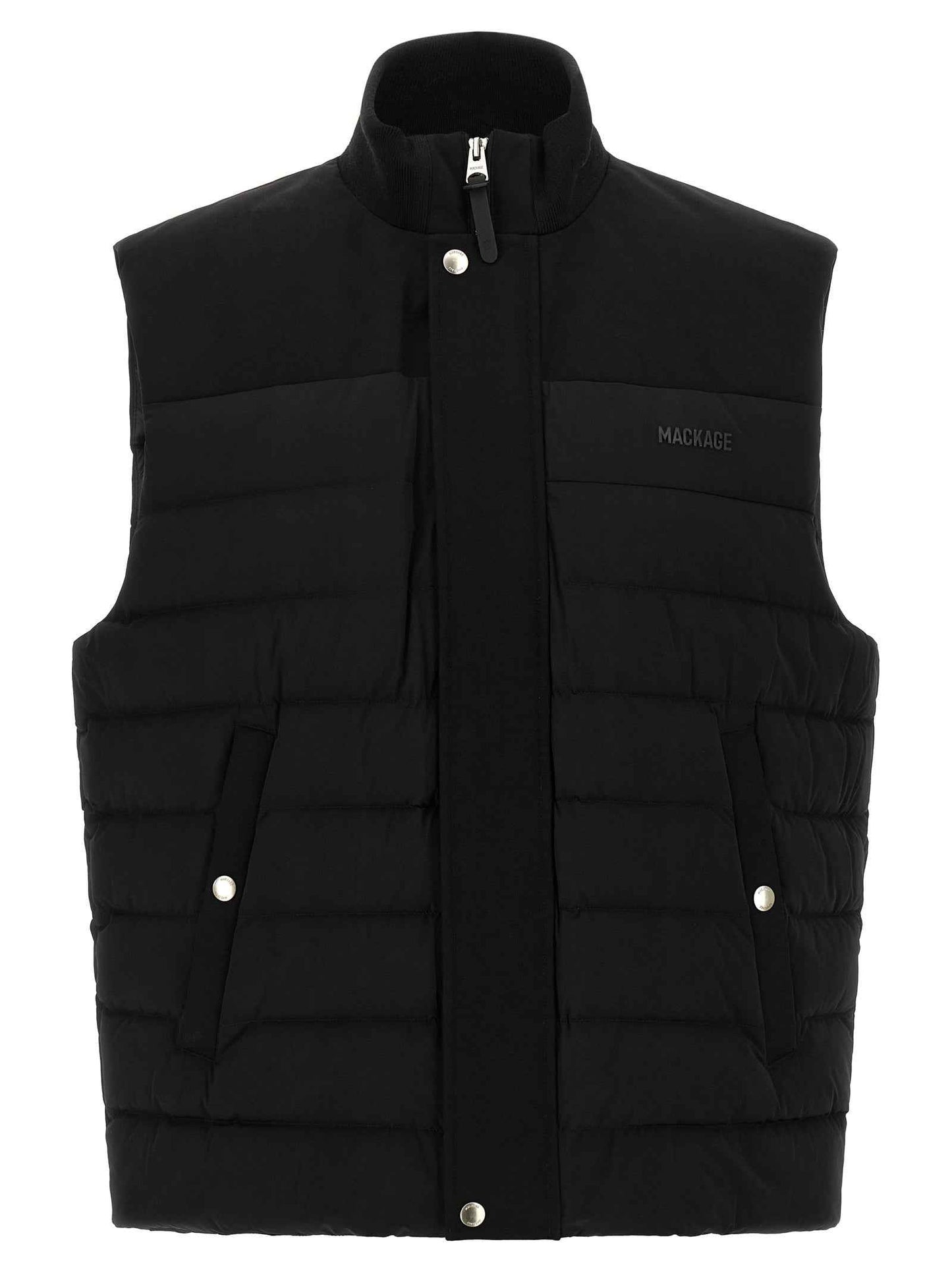 Black Nylon Sleeveless Jacket