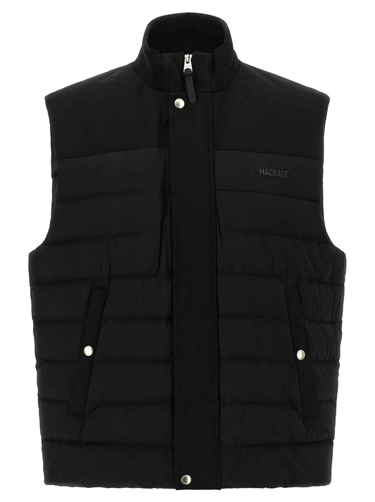 Black Nylon Sleeveless Jacket