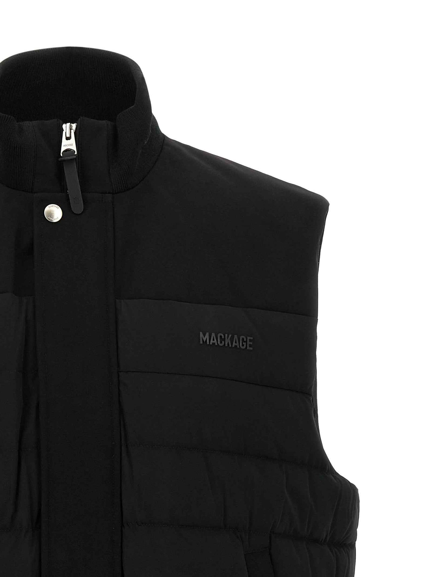 Black Nylon Sleeveless Jacket