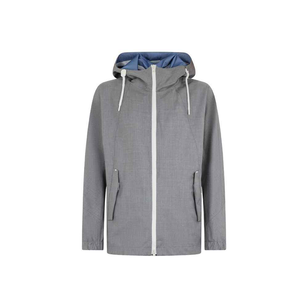 Gray Virgin Wool Shell Jacket