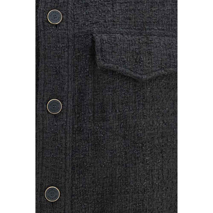 Black Cotton Shell Jacket