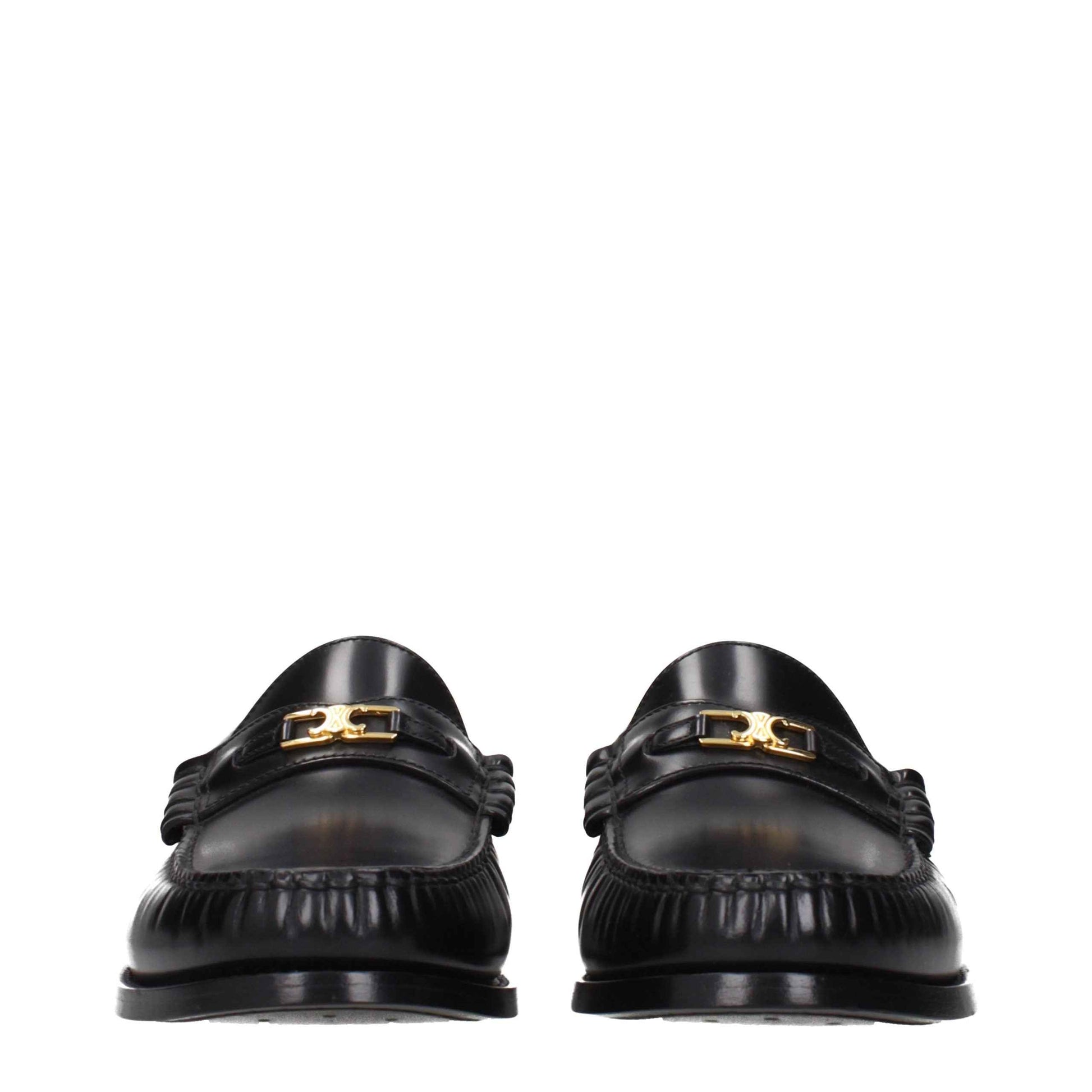 Black Leather Slip-On Loafers