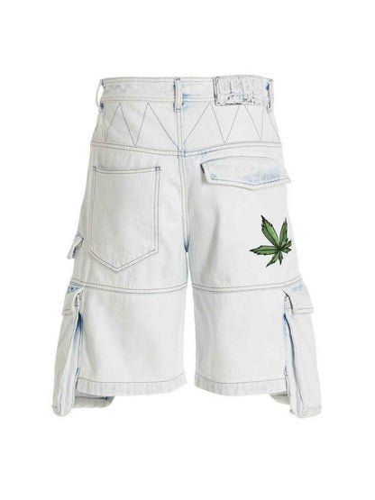 Blue Cotton Bermuda Shorts