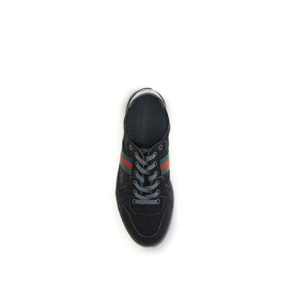 Black Fabric Athletic Sneakers
