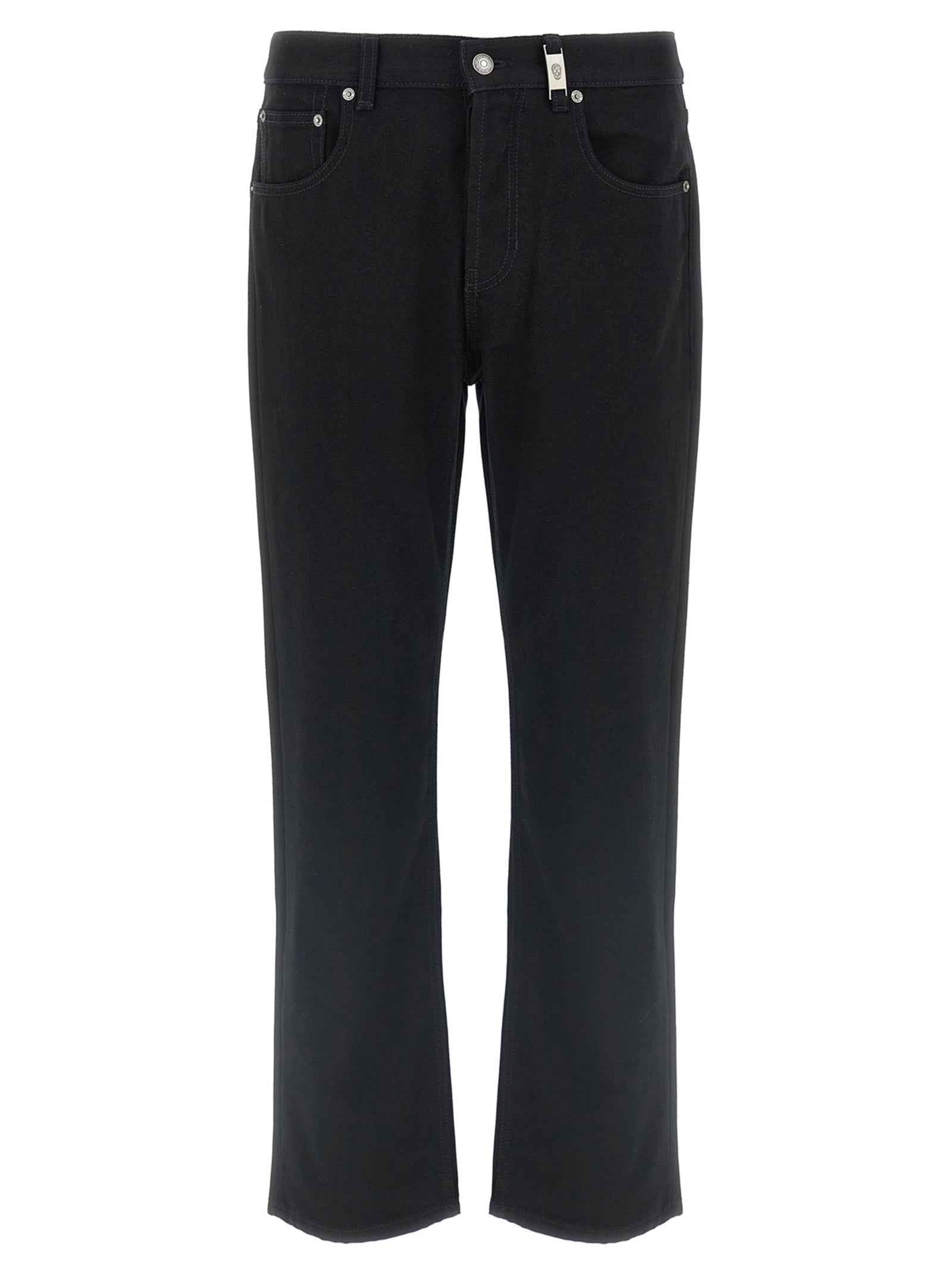 Black Cotton Straight-Leg Jeans