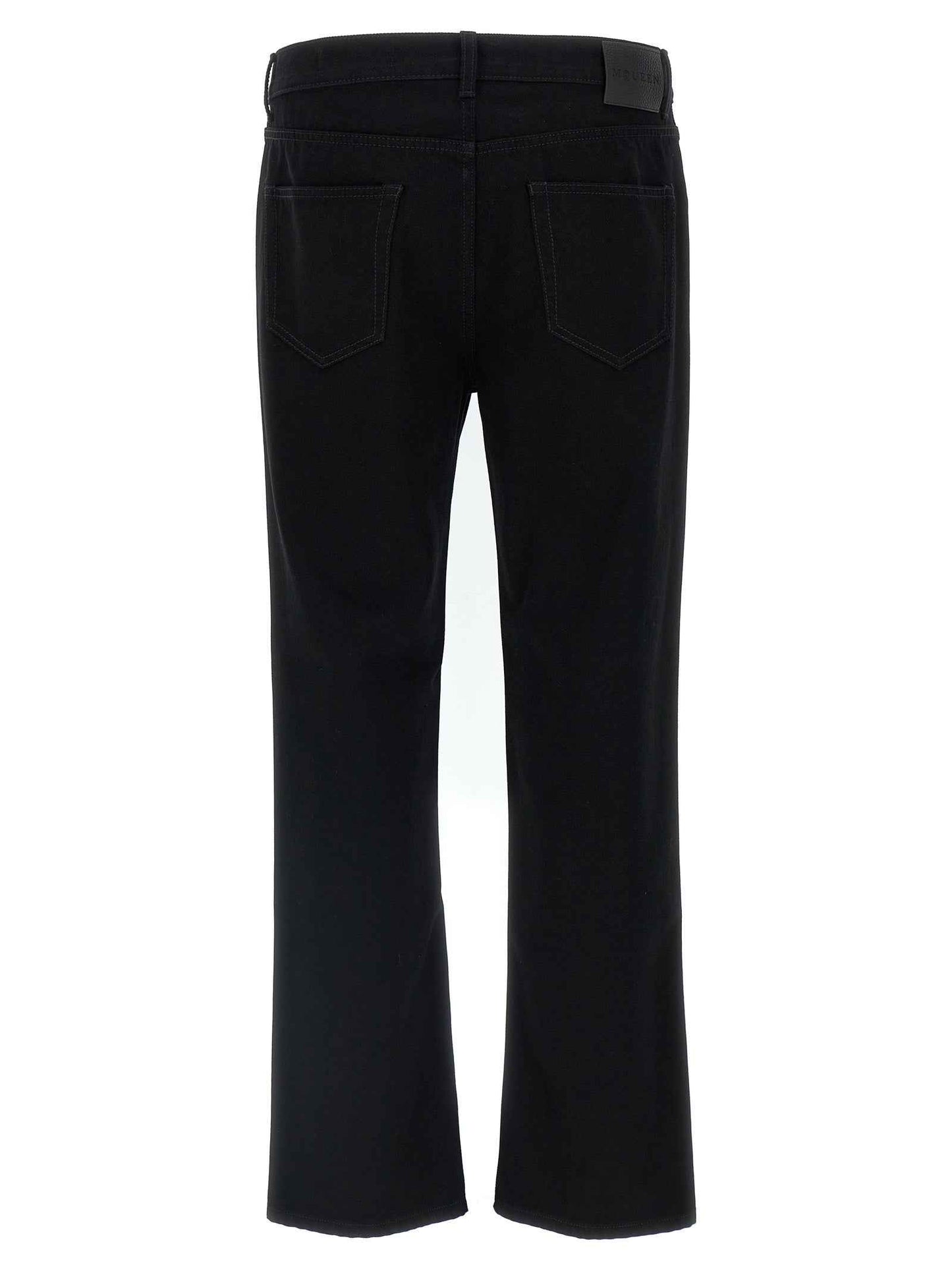 Black Cotton Straight-Leg Jeans