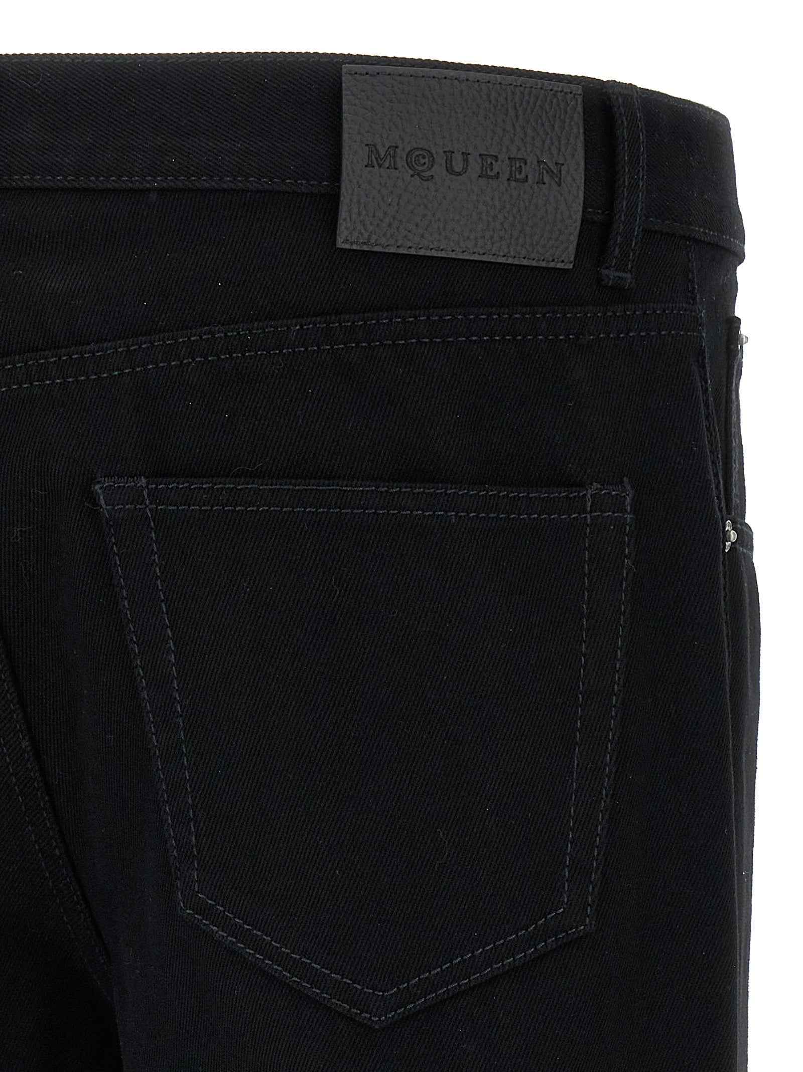 Black Cotton Straight-Leg Jeans