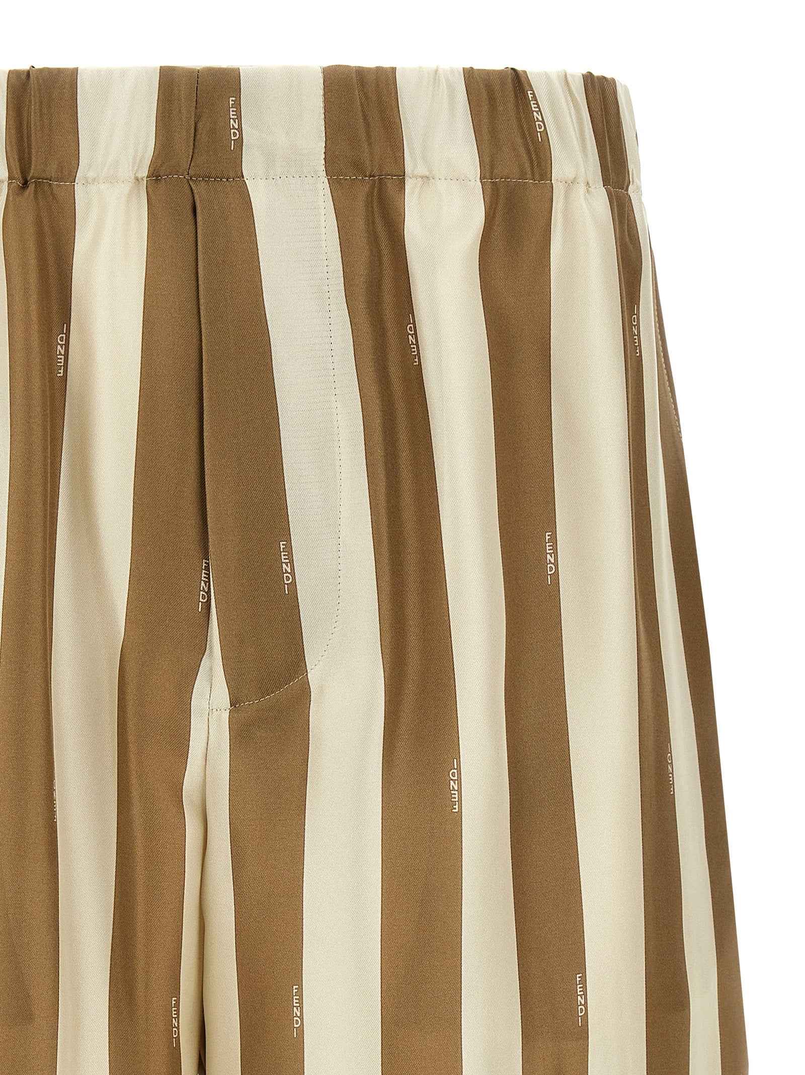 Beige Silk Bermuda Shorts