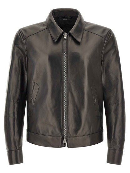 Black Lamb Leather Leather Jacket