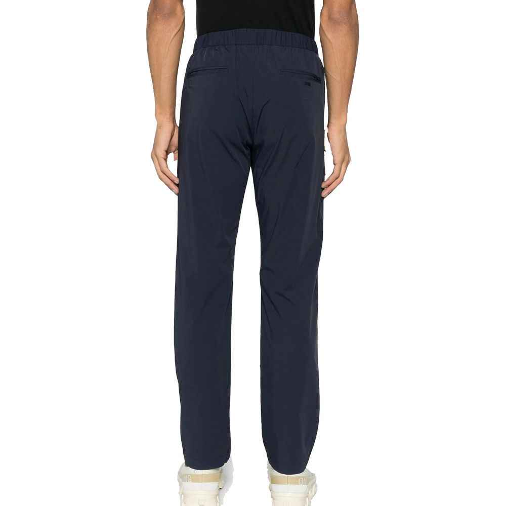 Blue Elastane Casual Pants